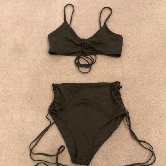 army green high waisted bikini